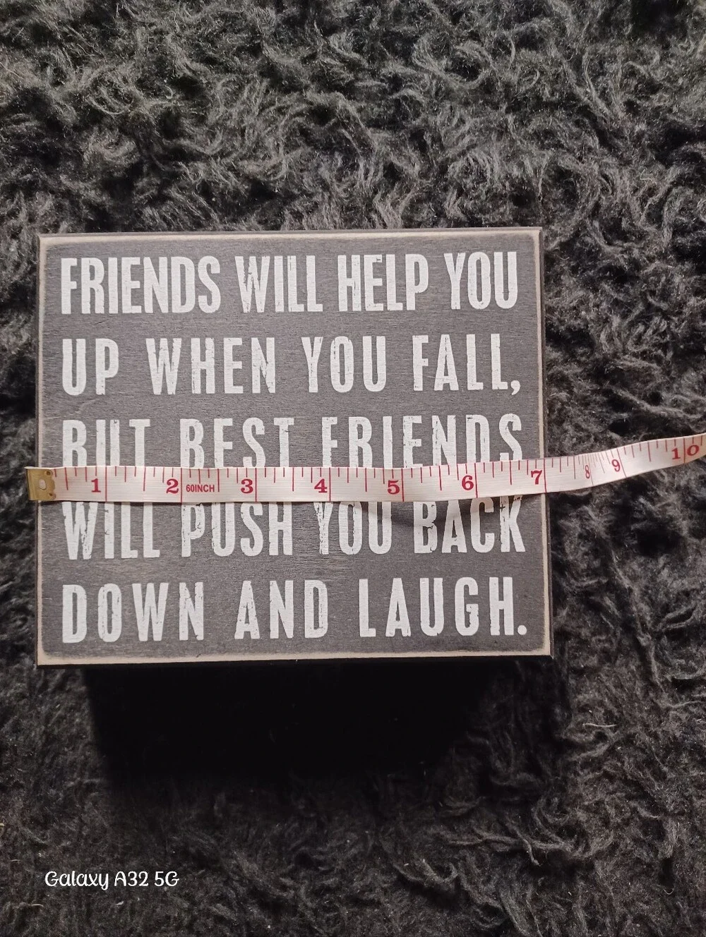 Primitives by Kathy Black and White Wooden Friendship Quote Wall Plaque